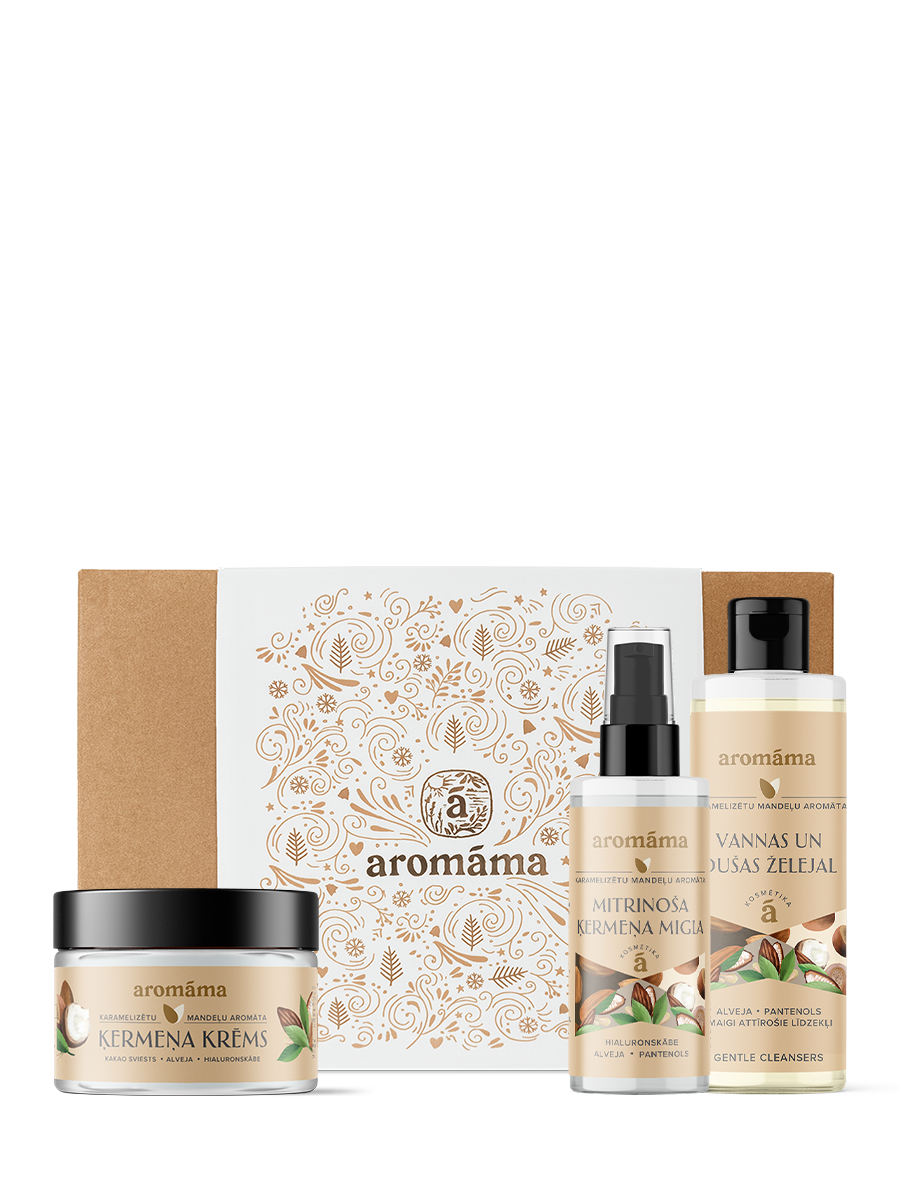 Karamelizētu mandeļu barojošais trio