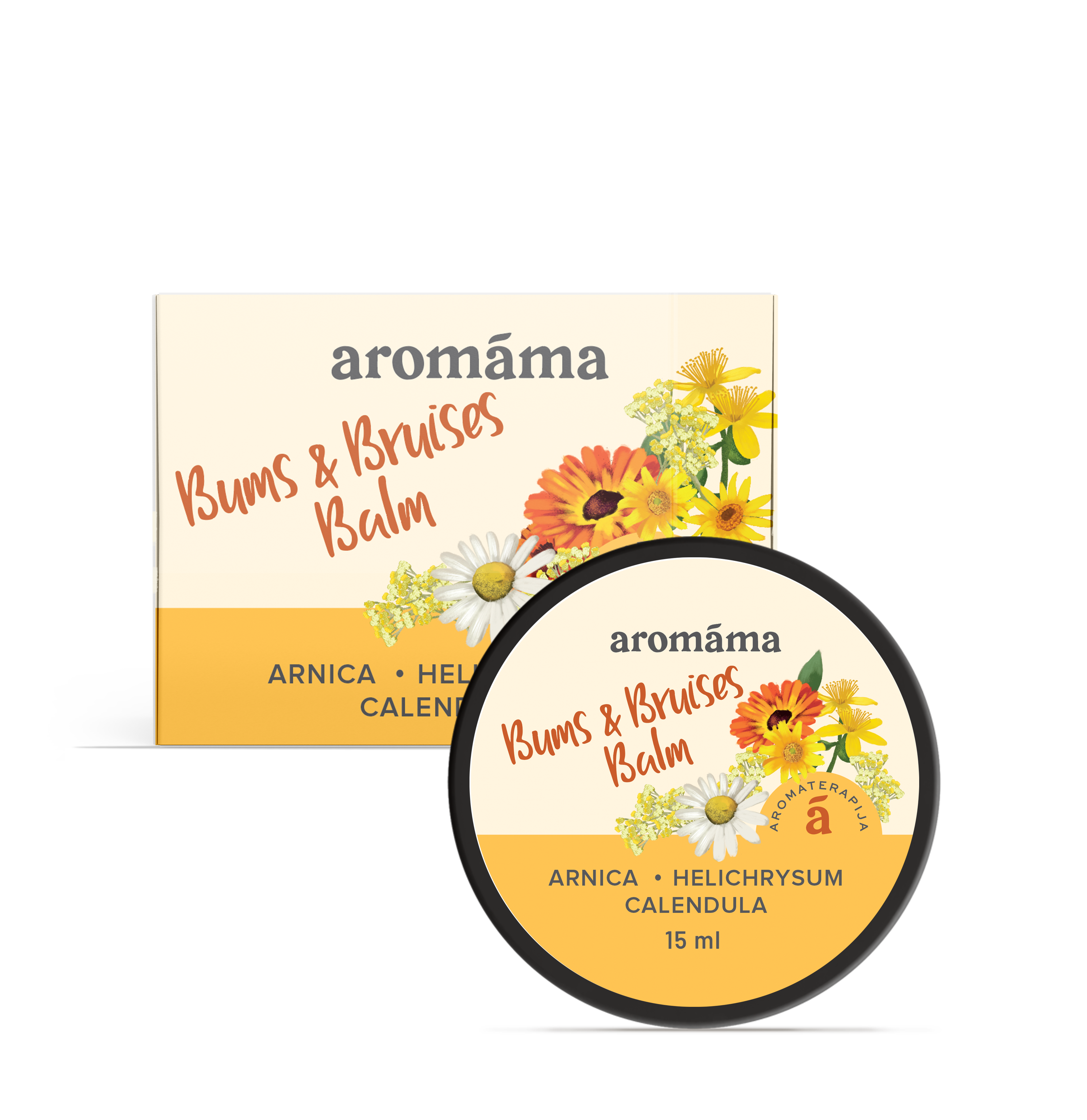 Aromterapijas Balzams Sasitumiem un Nobrāzumiem – Bums & Bruises Balm
