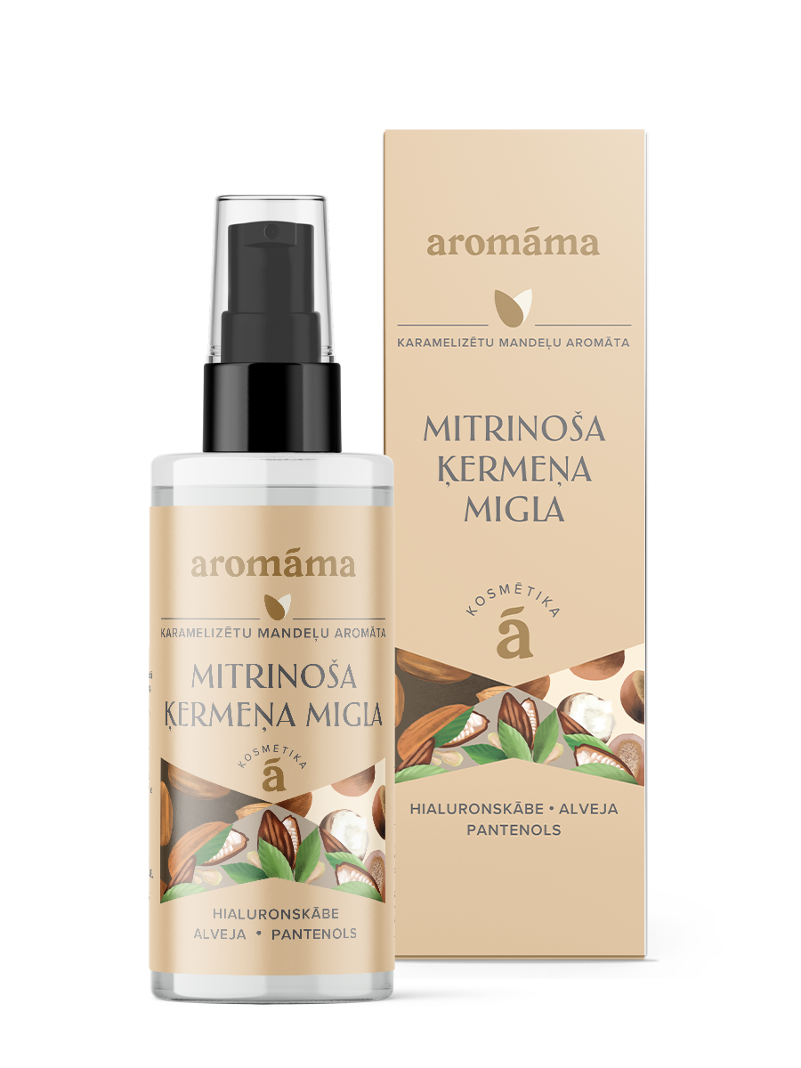 Karamelizētu mandeļu aromāta mitrinoša ķermeņa migla