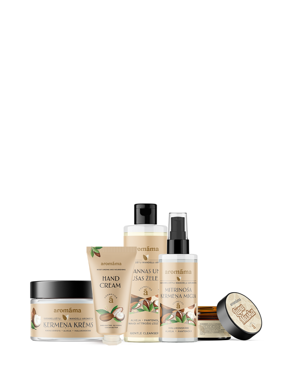 Karamelizētu mandeļu ķermeņa rituāla komplekts