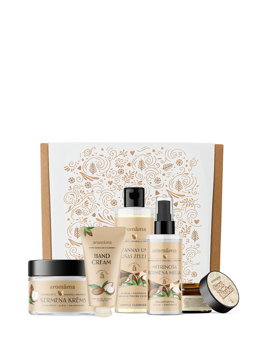 Karamelizētu mandeļu ķermeņa rituāla komplekts