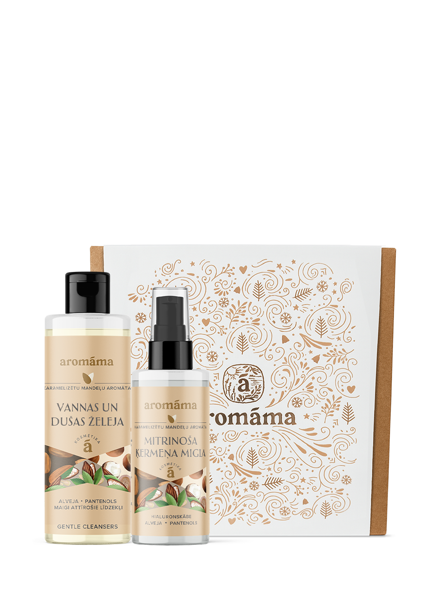 Karamelizētu mandeļu attīrošais un mitrinošais duets