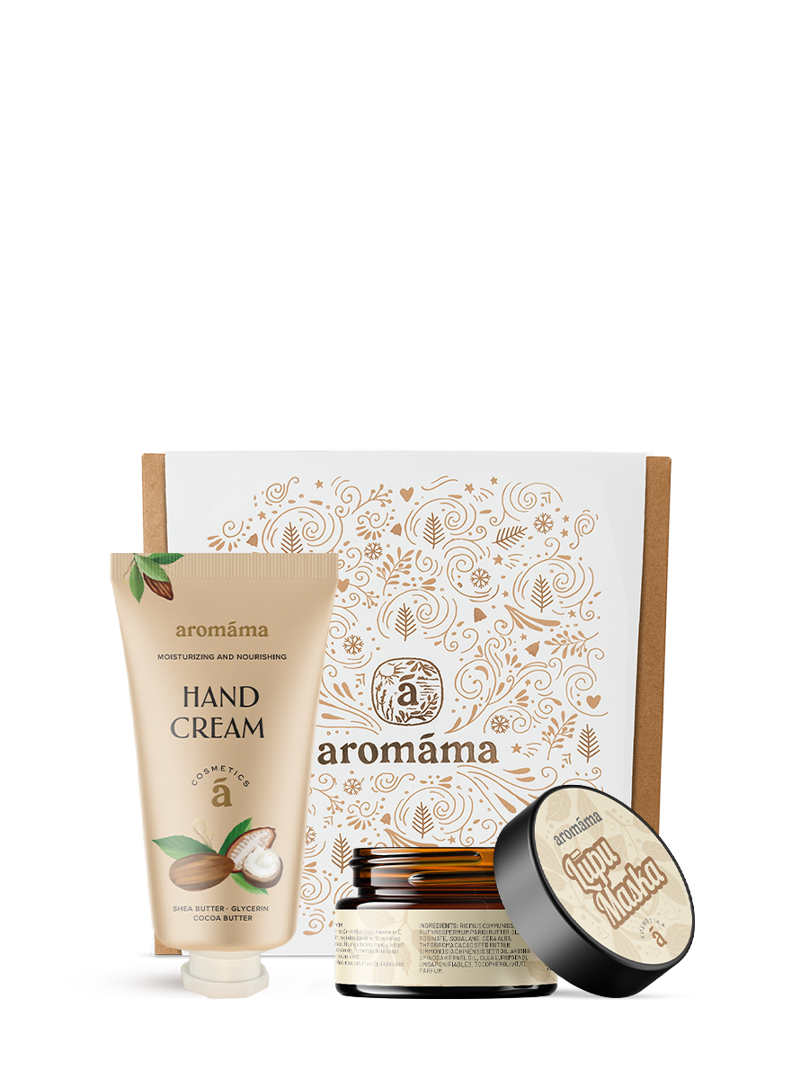 Karamelizētu mandeļu komplekts rokām un lūpām