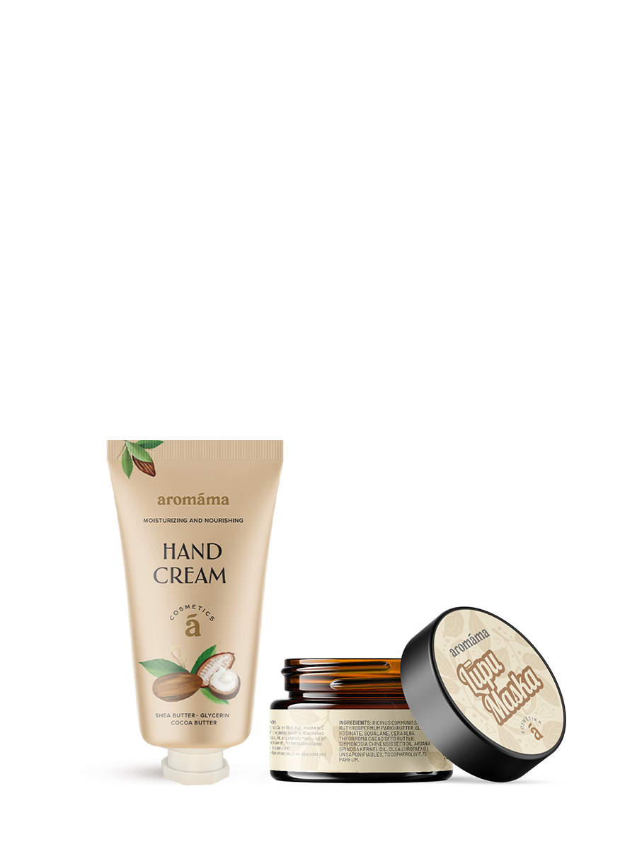 Karamelizētu mandeļu komplekts rokām un lūpām