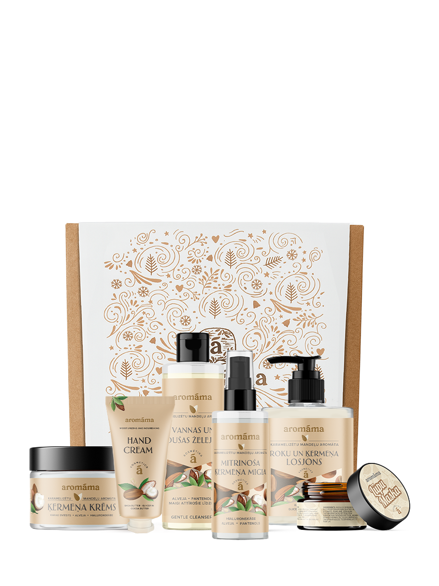 Lielais karamelizētu mandeļu aromāta ādas kopšanas komplekts