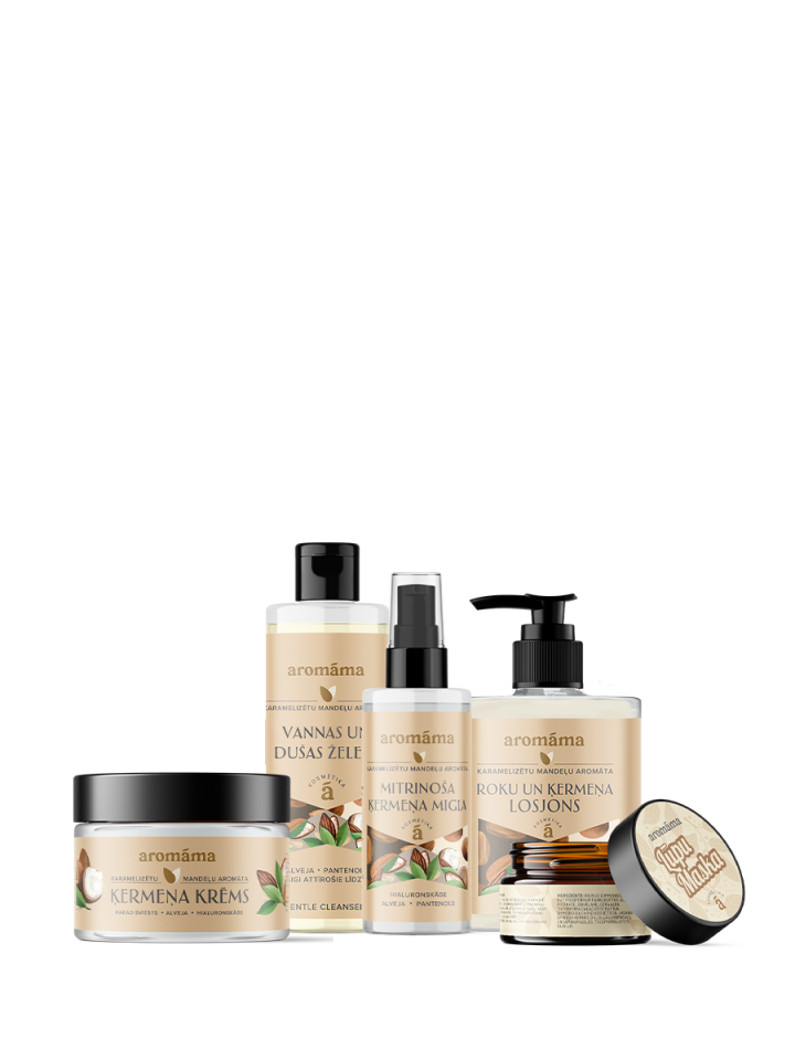 Lielais karamelizētu mandeļu aromāta ādas kopšanas komplekts