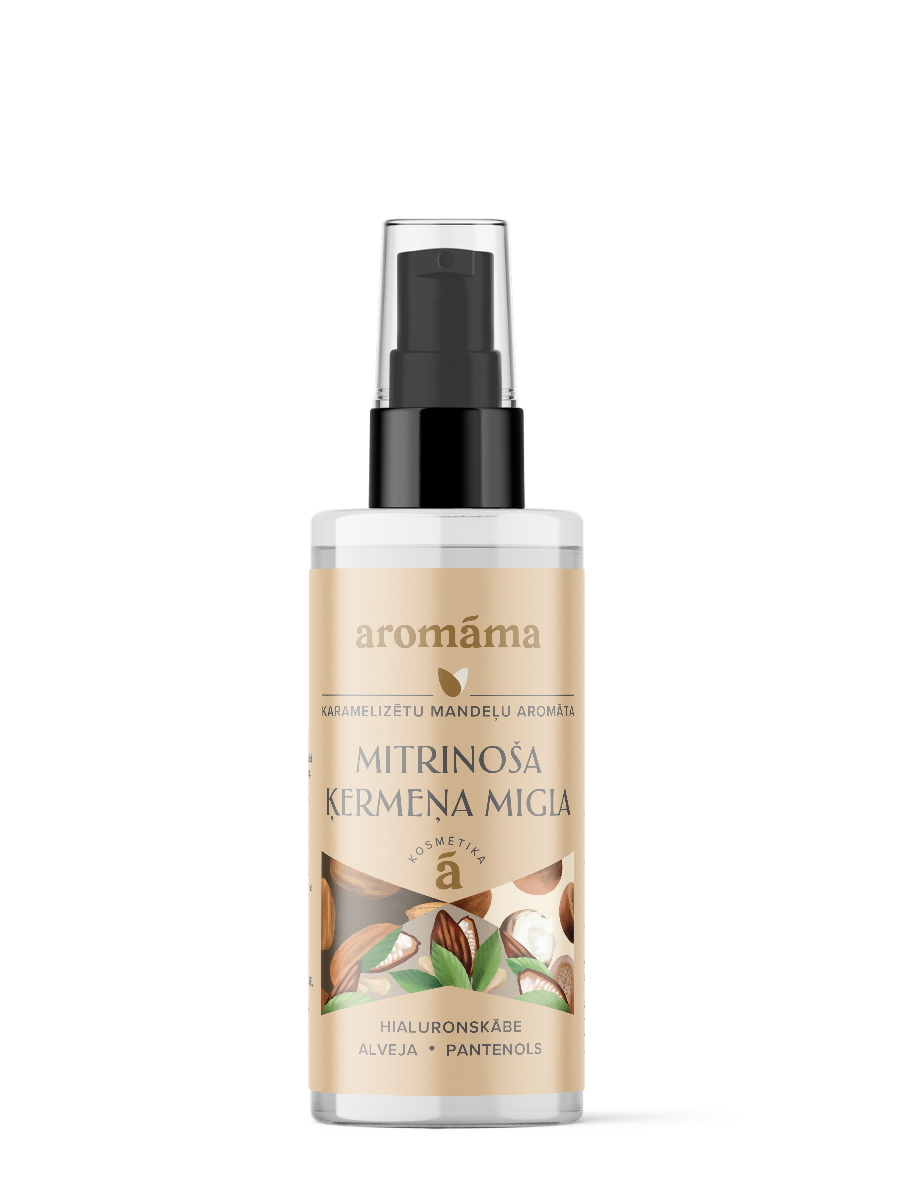 Karamelizētu mandeļu aromāta mitrinoša ķermeņa migla