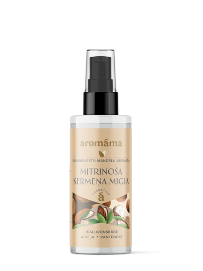 Karamelizētu mandeļu aromāta mitrinoša ķermeņa migla